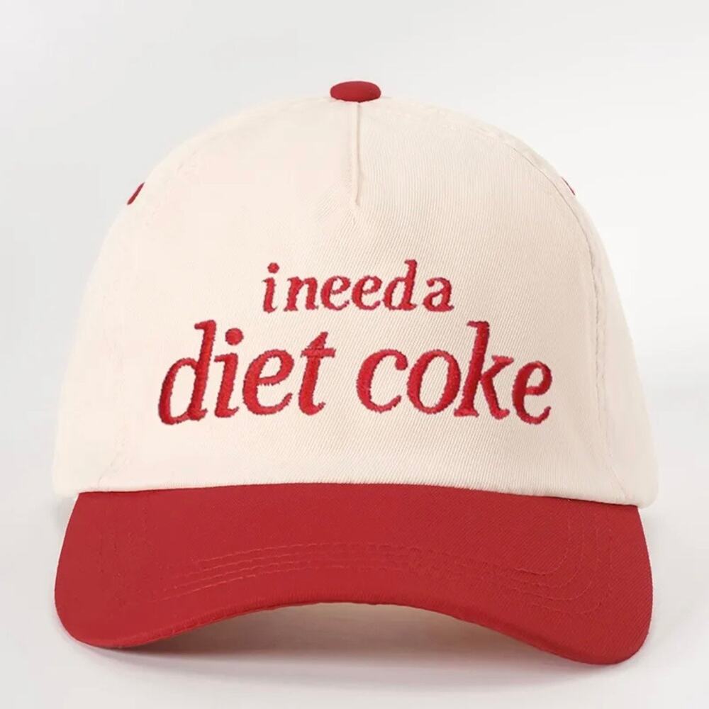 I Need a Diet Coke Red Cream Trucker Hat Adjustable Cap NWT